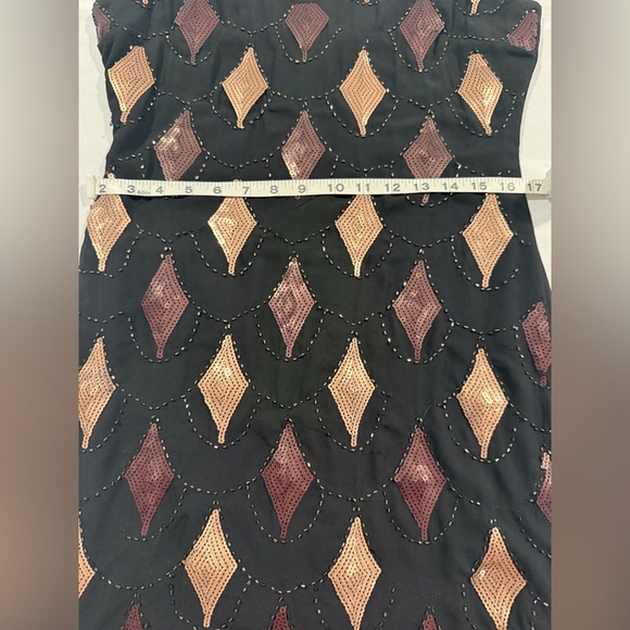 Vintage 1960s Hand-Beaded Sequined Shift Dress - Size S - Picture 9 of 12